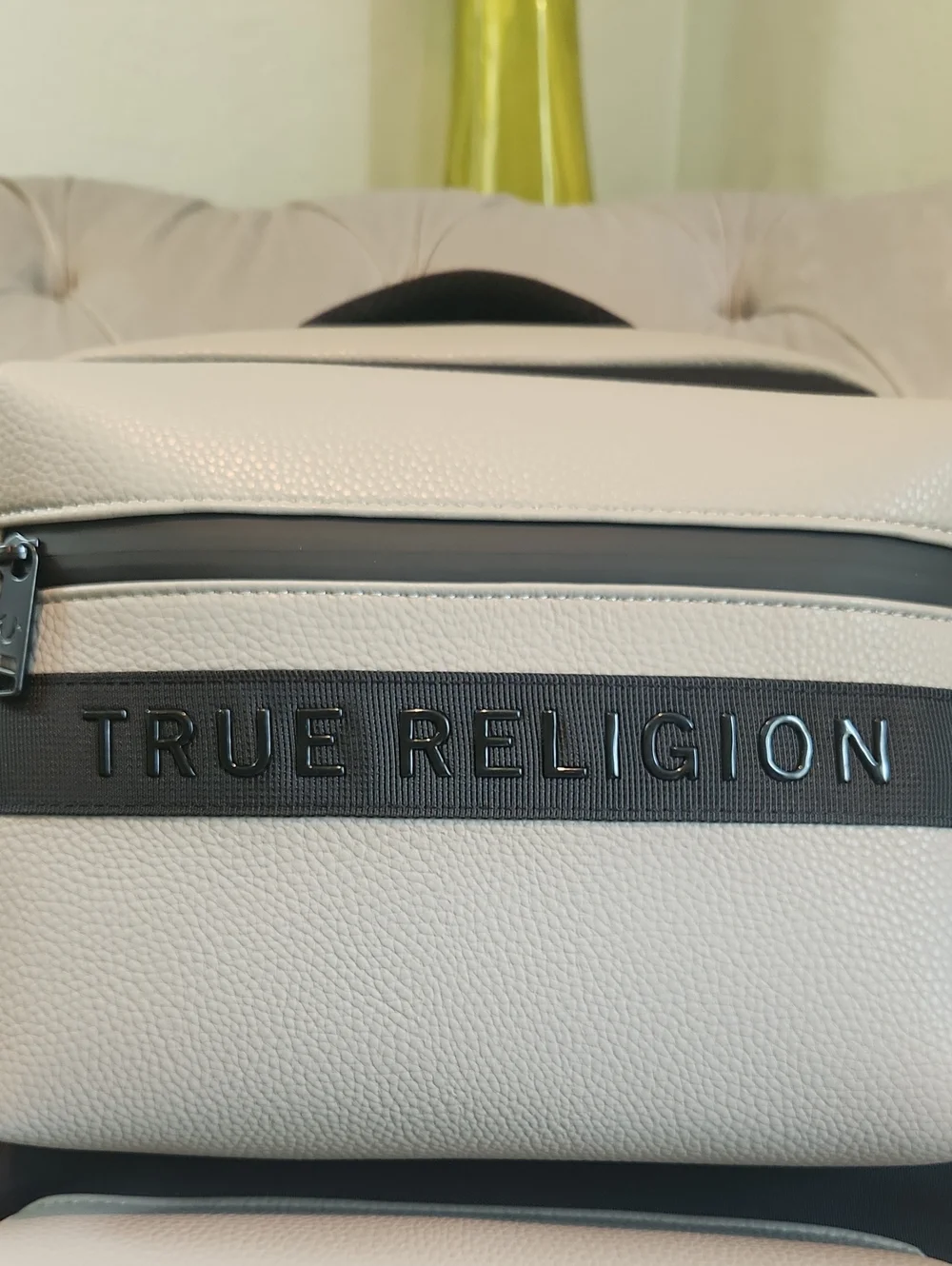 True Religion Gray. and Black Dual-Pocket Backpack